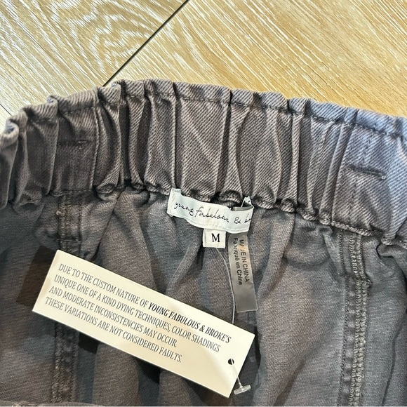 🆕 Young Fabulous & Broke Kace Denim High Waist Paper Bag Gray Skirt Size M - Picture 3 of 5